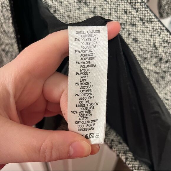 Anthropologie Mac & Jac tweed black and white coat size small - Picture 5 of 7